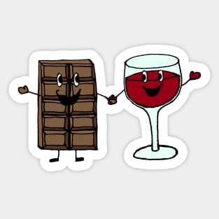 Chocolate and Wine BFFs Sticker